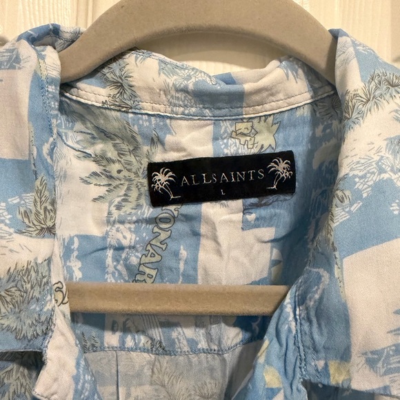 AllSaints Surfer Scenic Print Short Sleeve Button-Down - Picture 2 of 4